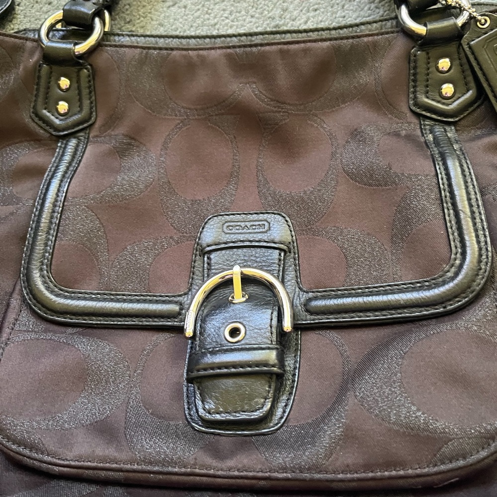 Coach Campbell Signature Canvas Shoulder Bag Brown - Picture 4 of 12